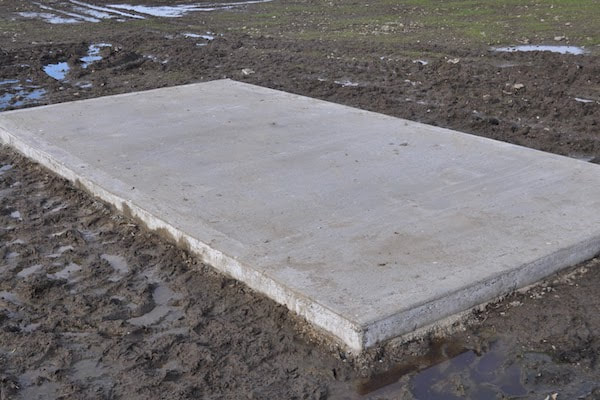 New concrete slab for small barn